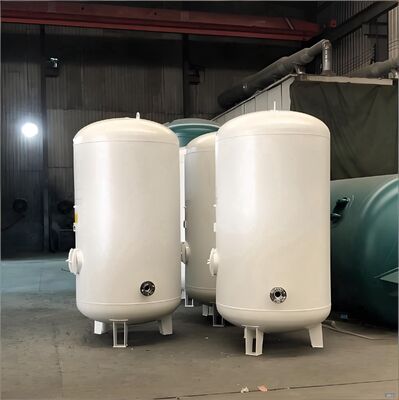 Heavy duty gas storage tank suitable for storing compressed gases in manufacturing plants and processing facilities